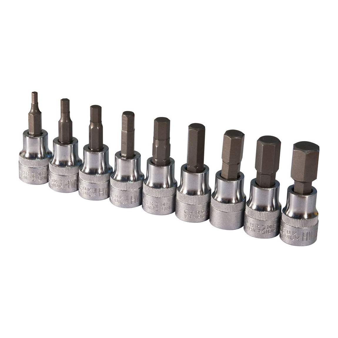 9 Piece Metric 3/8 Drive In-Hex Socket Set - SIDCHROME Tools & Tool Storage