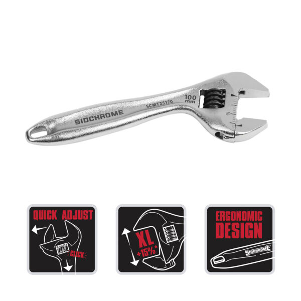 Quick Adjust Wrench Chrome 100mm (4'')