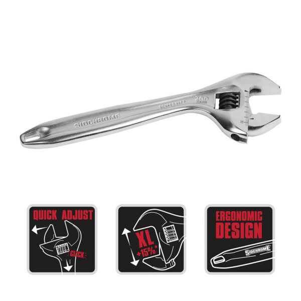 Quick Adjust Wrench Chrome 200mm (8'')