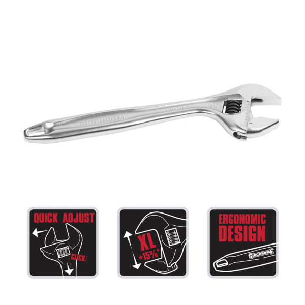 Quick Adjust Wrench Chrome 300mm (12'')